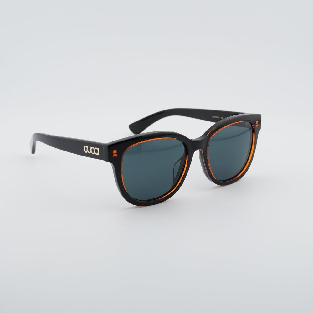 Gucci GG1797SK 003 Sunglasses Orange/Black Square Frame, Blue Lenses